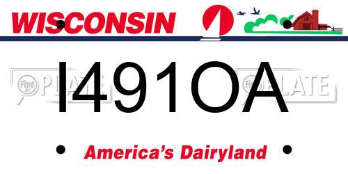 I491OA Wisconsin License Plate