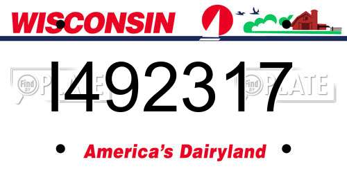 I492317 Wisconsin License Plate