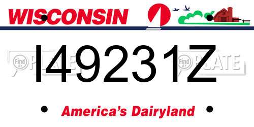 I49231Z Wisconsin License Plate