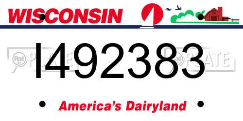 I492383 Wisconsin License Plate