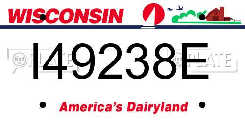 I49238E Wisconsin License Plate