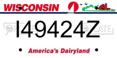 I49424Z Wisconsin License Plate
