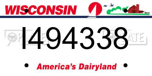 I494338 Wisconsin License Plate