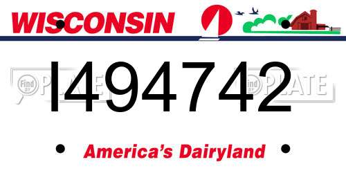 I494742 Wisconsin License Plate