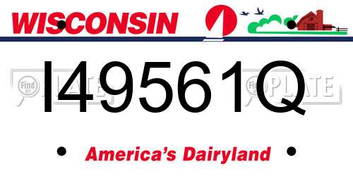 I49561Q Wisconsin License Plate
