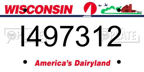I497312 Wisconsin License Plate