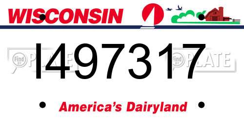 I497317 Wisconsin License Plate