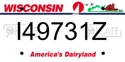 I49731Z Wisconsin License Plate
