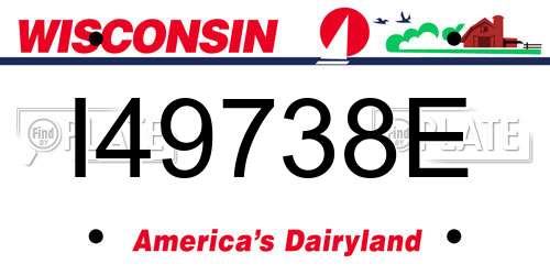 I49738E Wisconsin License Plate