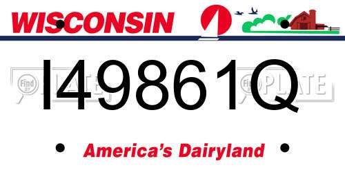 I49861Q Wisconsin License Plate