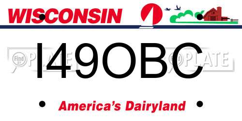I49OBC Wisconsin License Plate