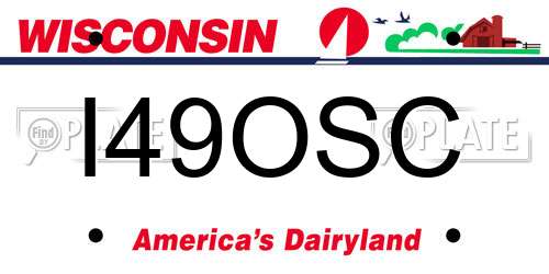 I49OSC Wisconsin License Plate
