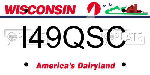 I49QSC Wisconsin License Plate