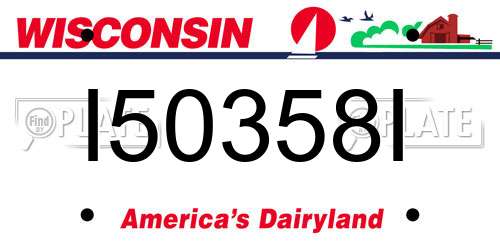 I50358I Wisconsin License Plate
