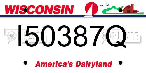 I50387Q Wisconsin License Plate