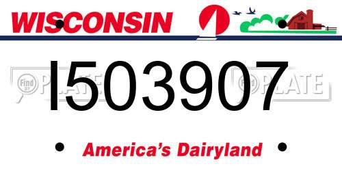 I503907 Wisconsin License Plate