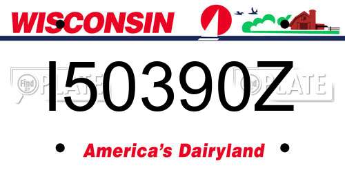 I50390Z Wisconsin License Plate
