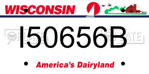 I50656B Wisconsin License Plate