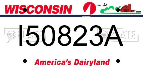 I50823A Wisconsin License Plate