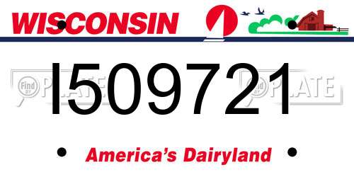 I509721 Wisconsin License Plate
