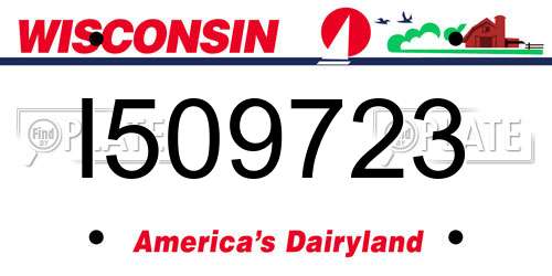I509723 Wisconsin License Plate