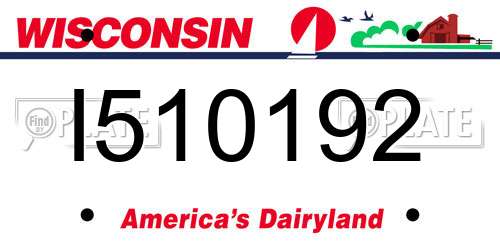 I510192 Wisconsin License Plate