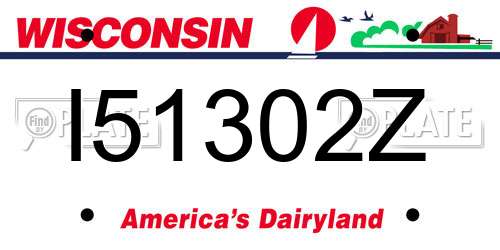 I51302Z Wisconsin License Plate