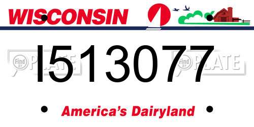 I513077 Wisconsin License Plate