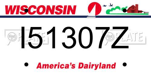 I51307Z Wisconsin License Plate