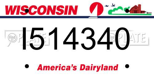 I514340 Wisconsin License Plate