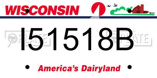I51518B Wisconsin License Plate