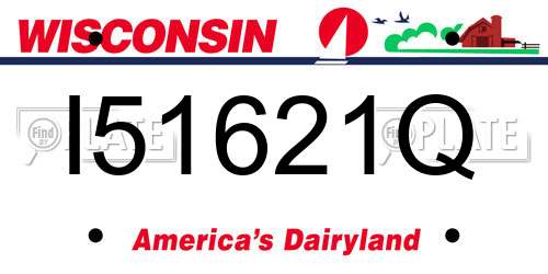 I51621Q Wisconsin License Plate