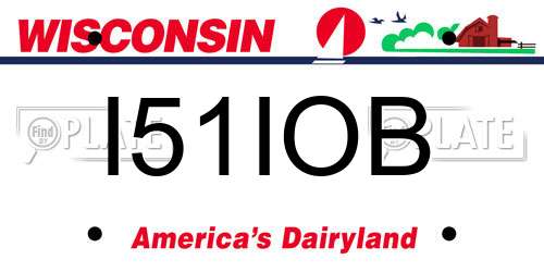 I51IOB Wisconsin License Plate