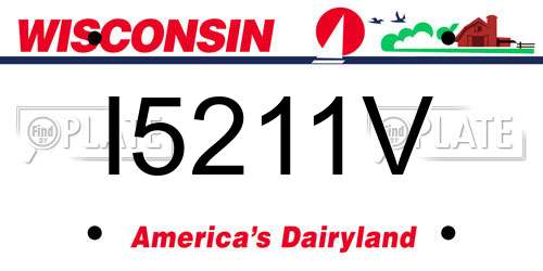 I5211V Wisconsin License Plate