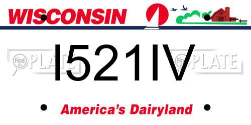 I521IV Wisconsin License Plate