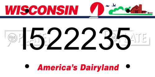 I522235 Wisconsin License Plate