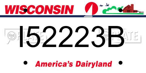 I52223B Wisconsin License Plate