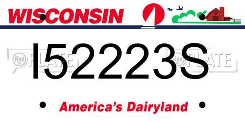 I52223S Wisconsin License Plate