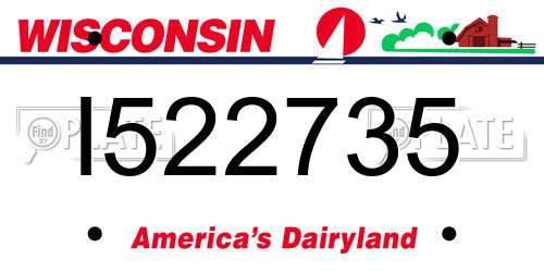 I522735 Wisconsin License Plate