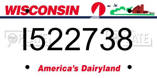 I522738 Wisconsin License Plate