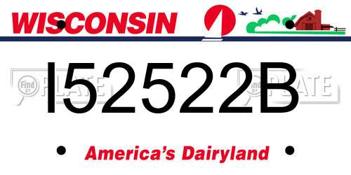 I52522B Wisconsin License Plate