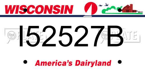 I52527B Wisconsin License Plate