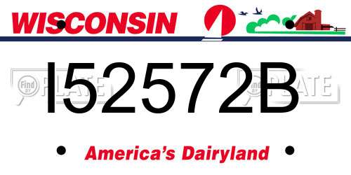 I52572B Wisconsin License Plate