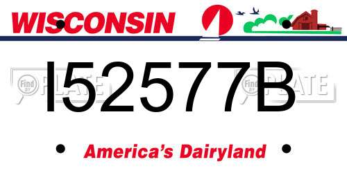 I52577B Wisconsin License Plate