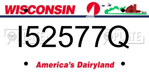I52577Q Wisconsin License Plate