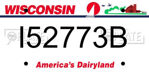 I52773B Wisconsin License Plate