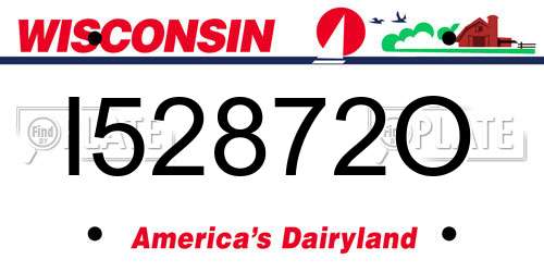 I52872O Wisconsin License Plate