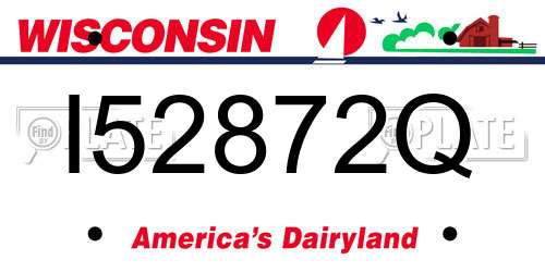 I52872Q Wisconsin License Plate