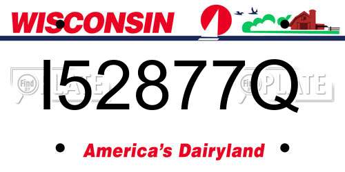 I52877Q Wisconsin License Plate