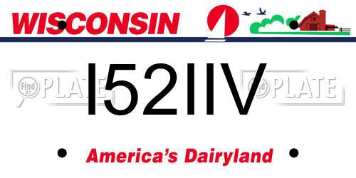 I52IIV Wisconsin License Plate